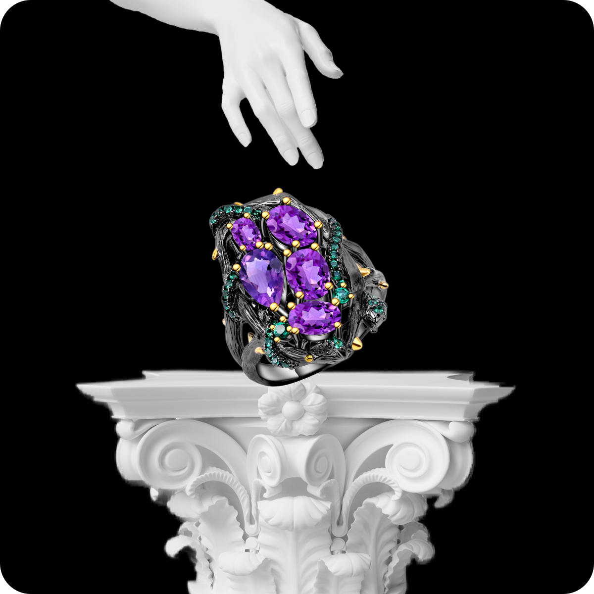 La Medusa ♦ Serpentina Art Ring