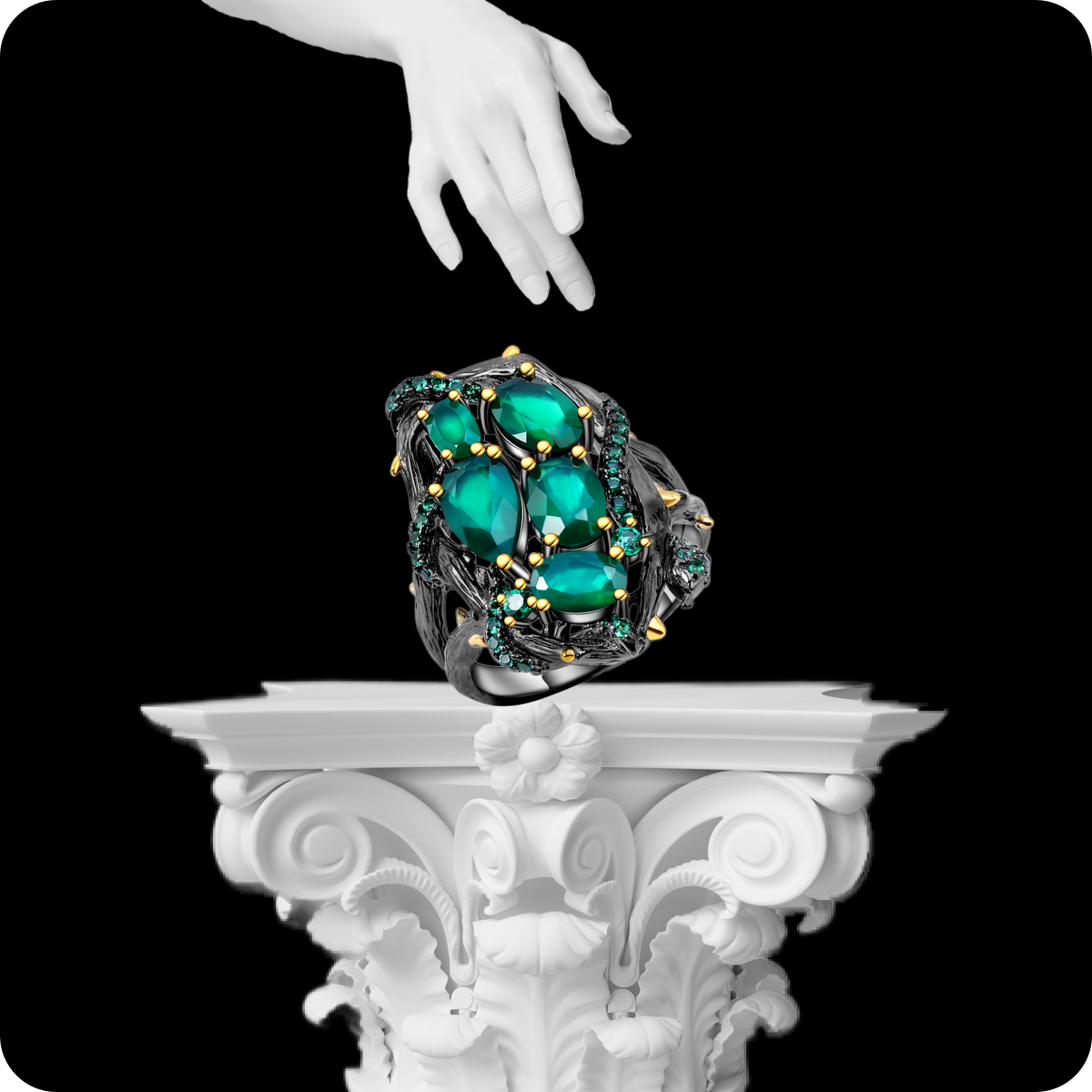 La Medusa ♦ Serpentina Art Ring